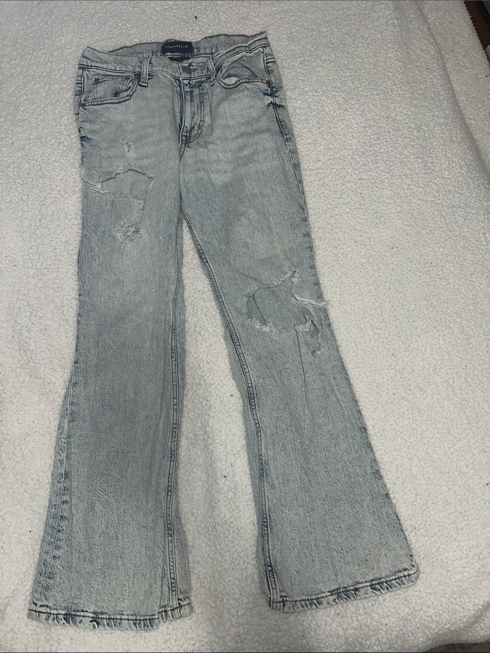 Aeropostale Light Blue Distressed Flare Jeans